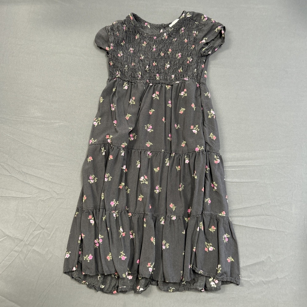 Free Assembly dress features a smocked bodice and tiered skirt XS